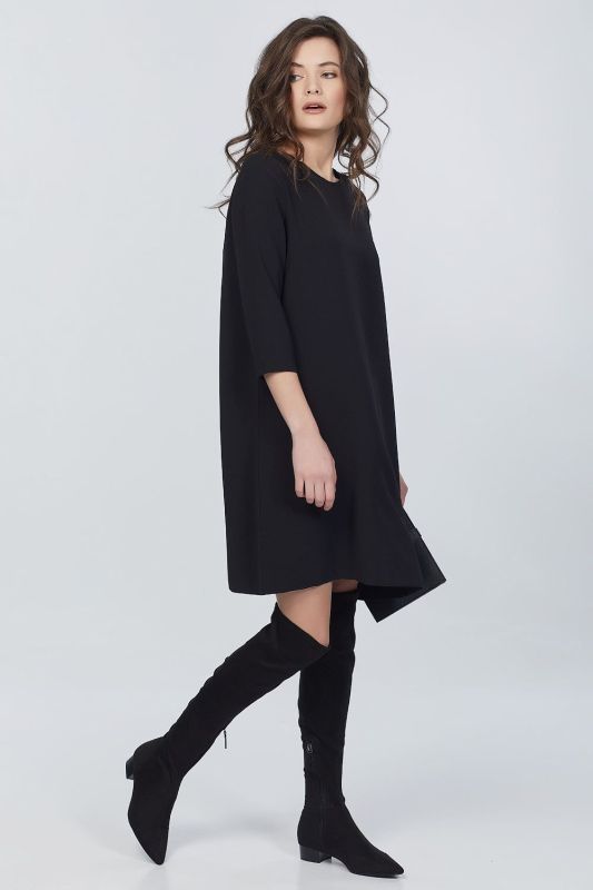 Black open back loose dress