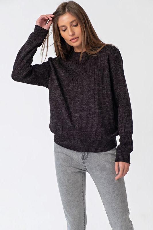 Warm knitted over-size sweater black