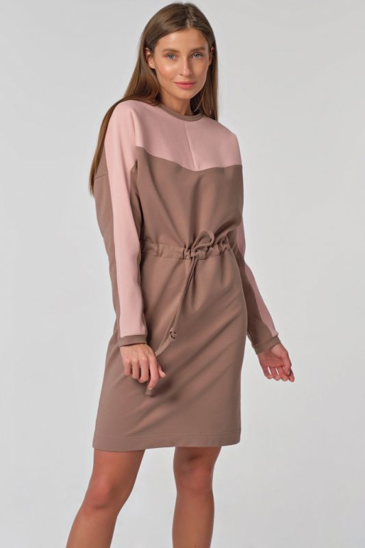 Short dress with waist fouter fleece mocha