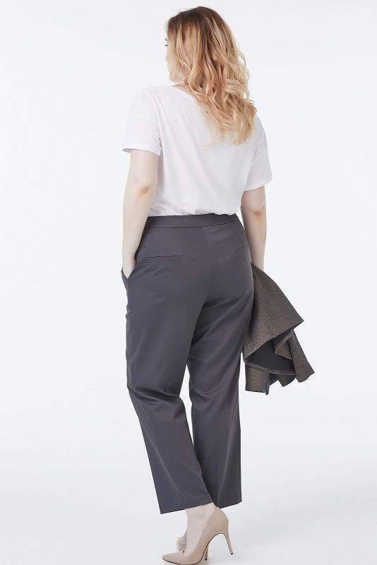 Classic straight pants large size gray