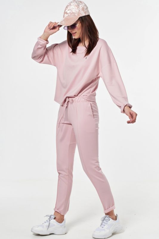 Light pink futer knitted pant suit