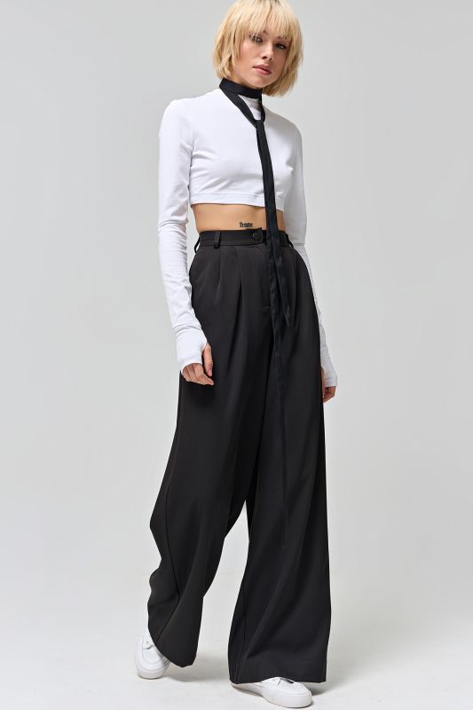 Black palazzo pants with high waist