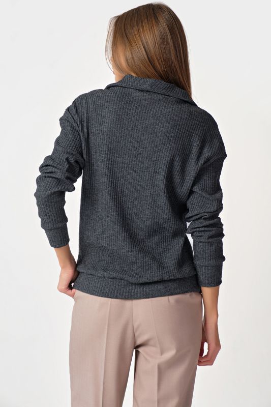 Sweater with high neck dark gray