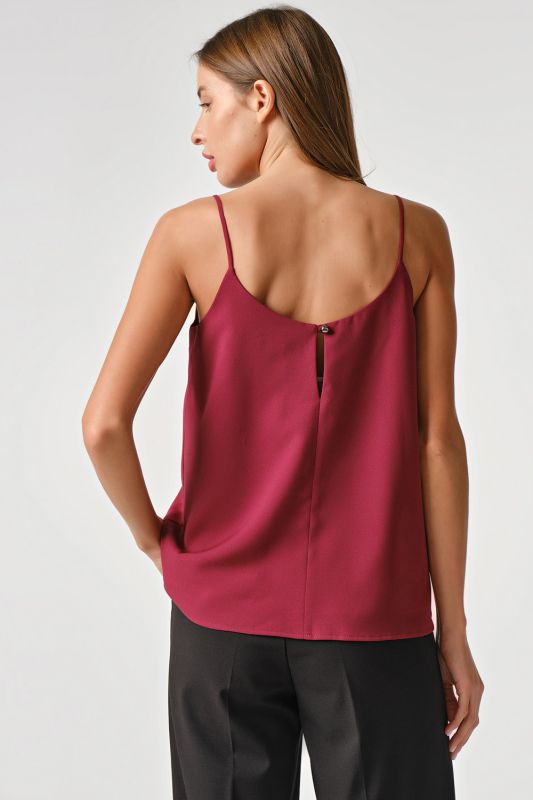 Free top with thin straps burgundy