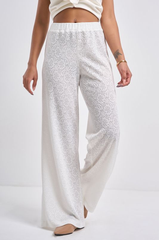 Milk lace evening pants