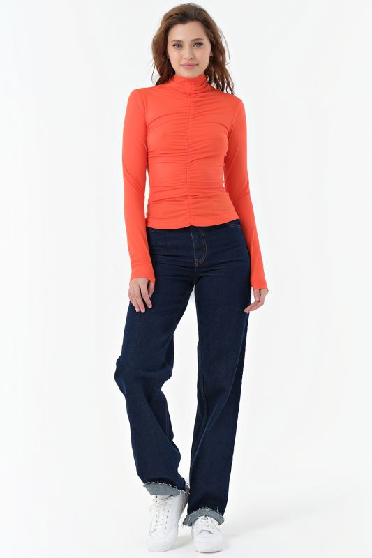 Turtleneck knitted turtleneck with neck orange