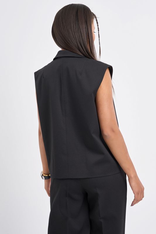 Classic vest made of suit fabric black