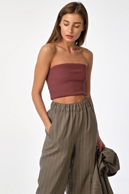 Bordeaux cotton bandeau top