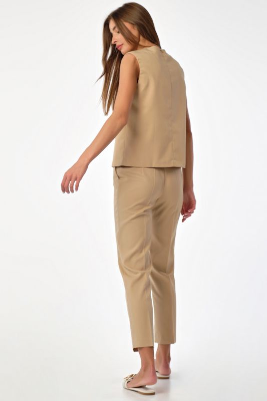 Summer pants suit with top beige