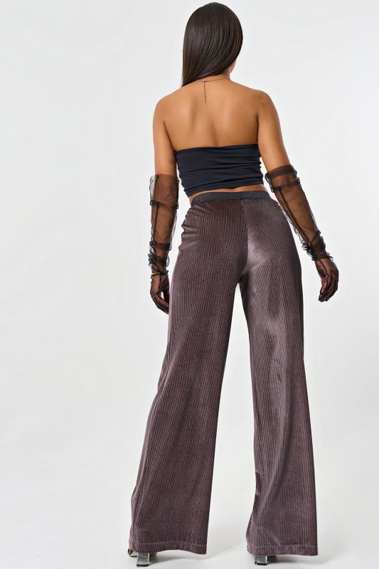 Cappuccino jersey velvet straight pants