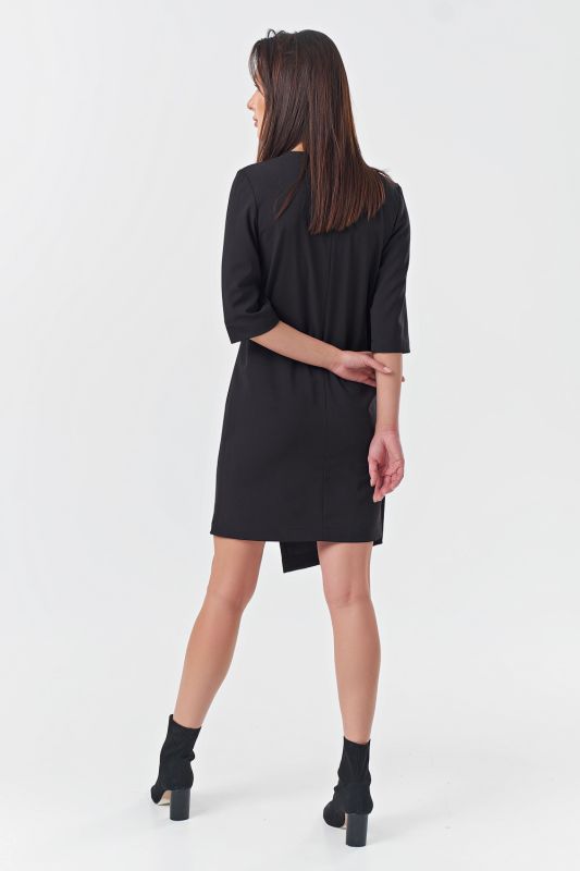 Short sleeve straight mini dress black