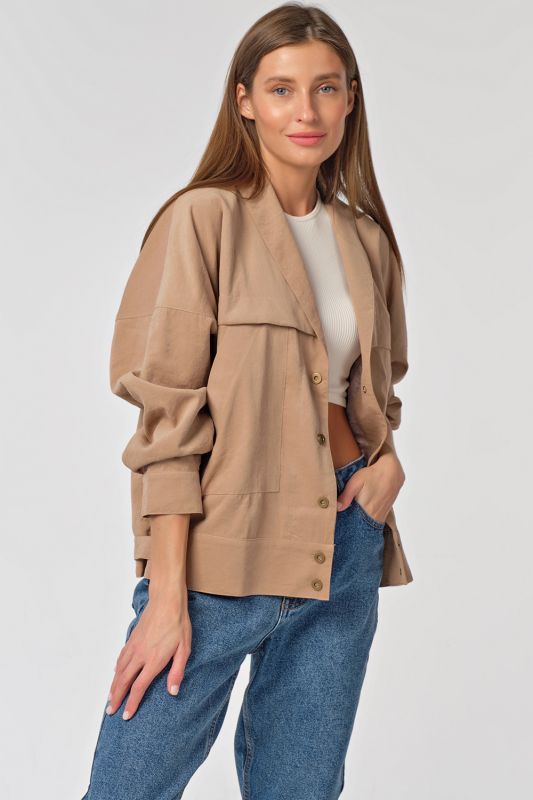 Beige summer over-size windbreaker