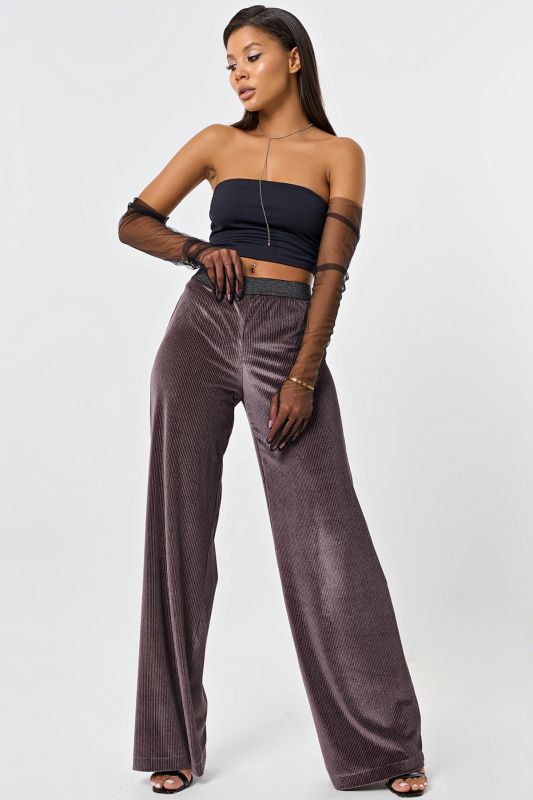 Cappuccino jersey velvet straight pants