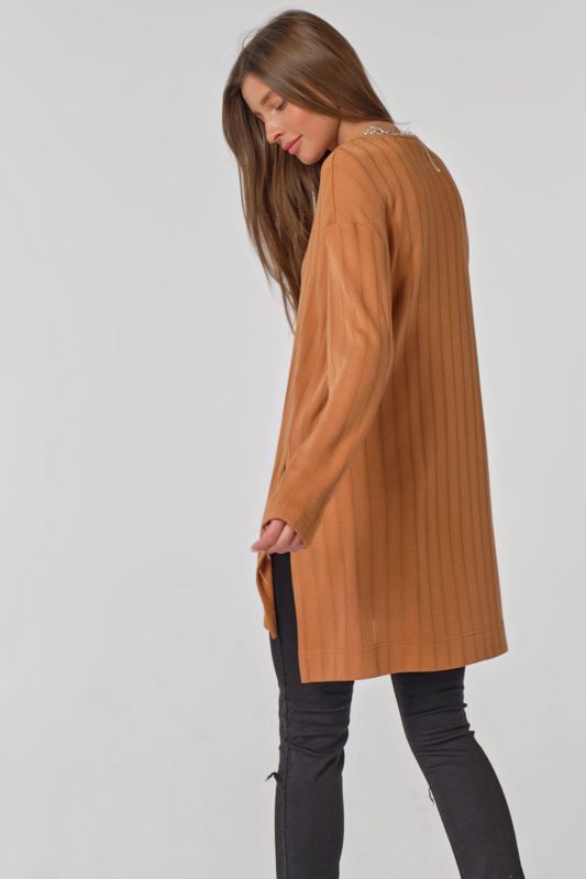 Honey knitted tunic with slits on sides