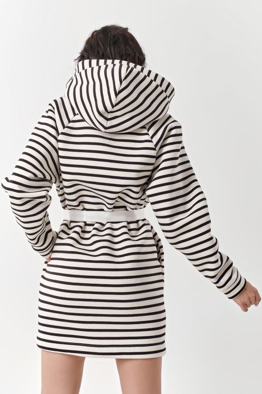 Striped futer fleece dress