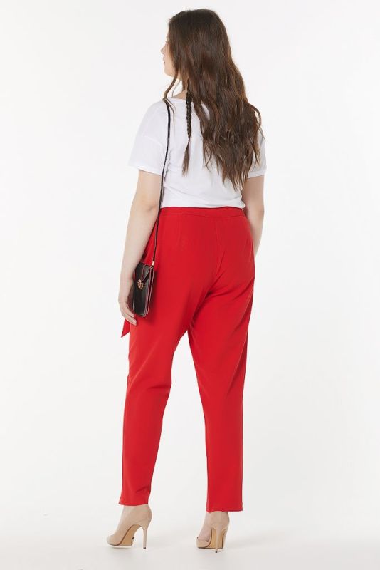 Summer straight pants in big size red