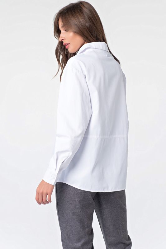 Classic basic shirt with cotton print white