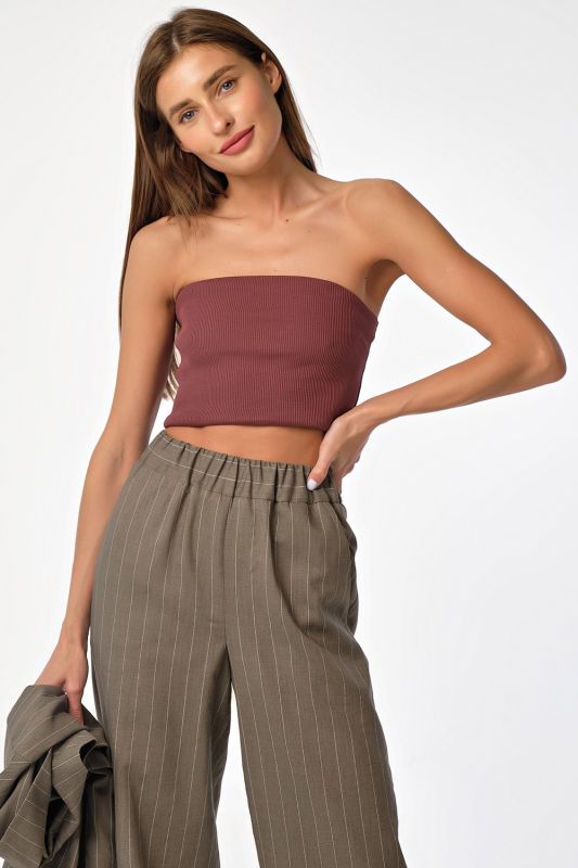 Bordeaux cotton bandeau top