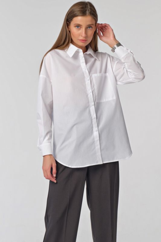 Off Shoulder Straight Oversize Shirt in White