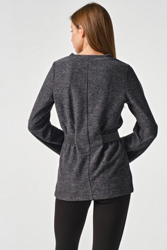 Long fitted knitted sweater gray