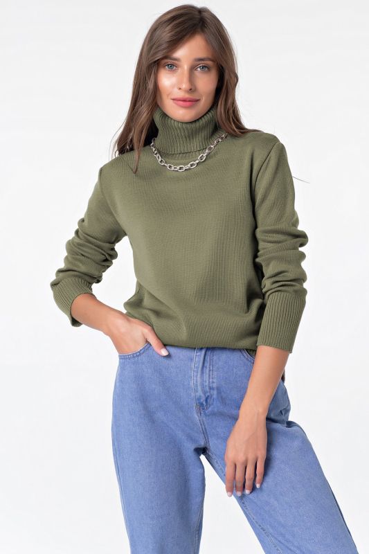 Long sleeve wool turtleneck knit turtleneck green