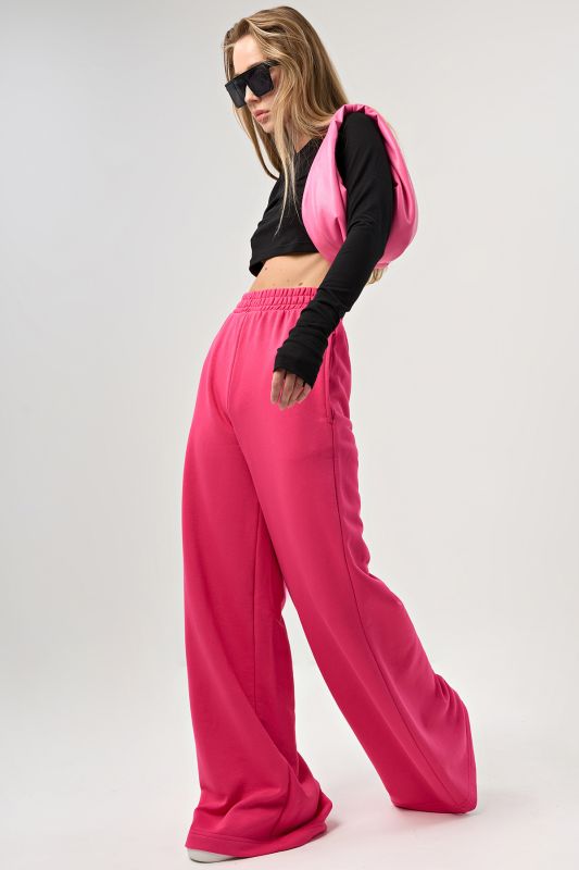 Wide pants made of futer for tall pink