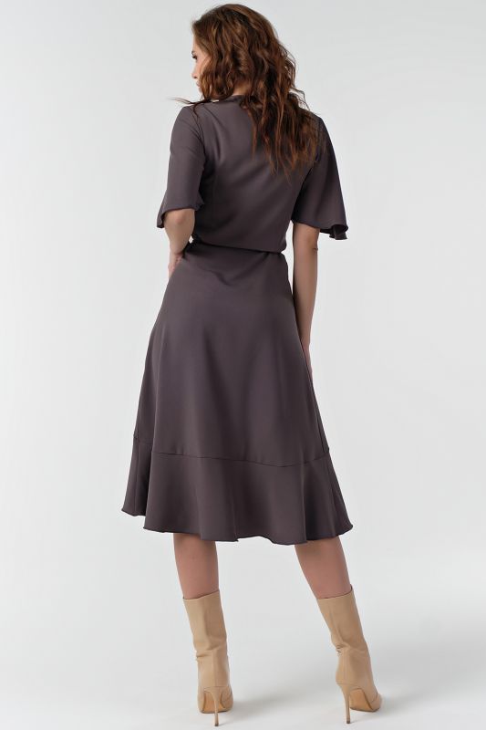 Fit and flounce midi dress in graphite