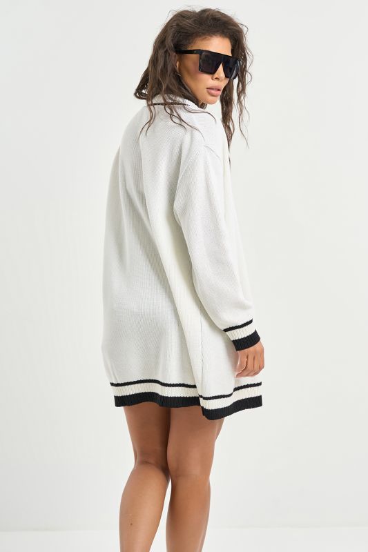 Knitted cardigan with cotton in composition white