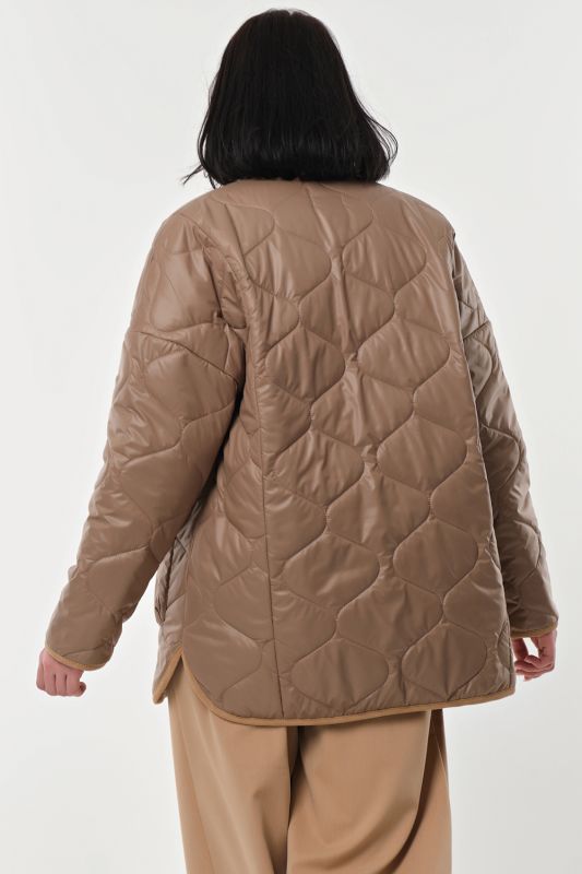 Walnut quilted raincoat jacket