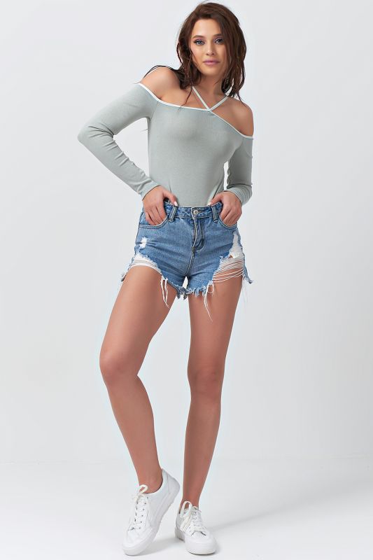 Mint long sleeve knitted bodysuit