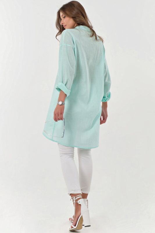 Mint cotton long sleeve summer tunic