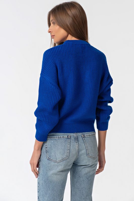 Knitted over-size sweater blue