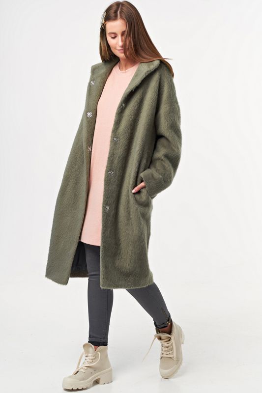 Khaki long overcoat demi seasonal overcoat