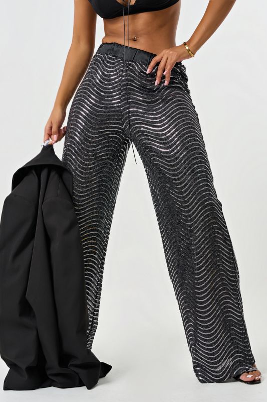 Silver-black dress pants with sequins