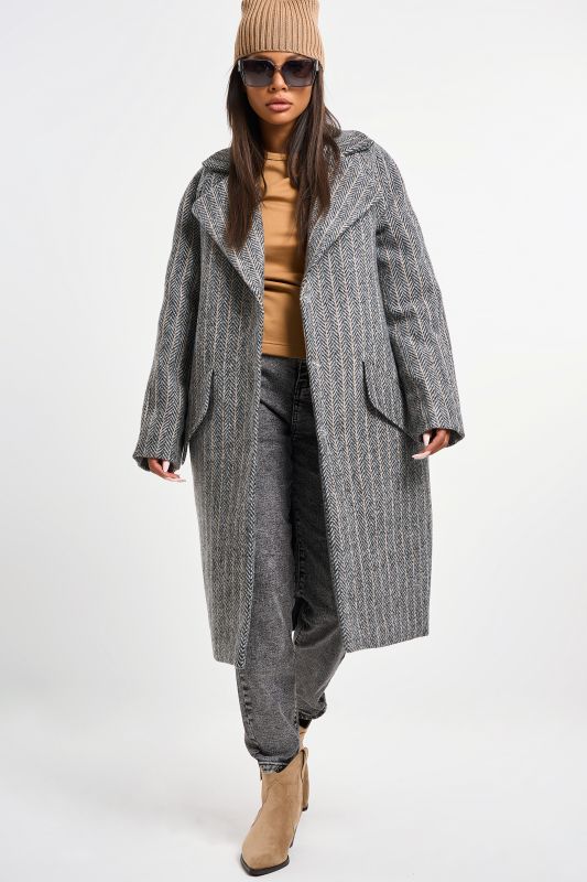 Long coat made of wool with insulated lining gray