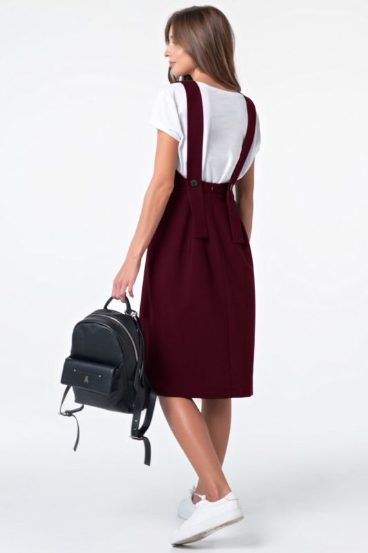 Office sundress under blouse burgundy