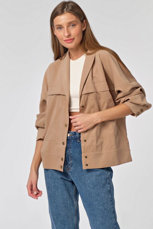 Beige summer over-size windbreaker