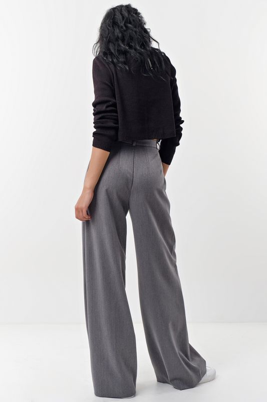 Grey palazzo pants with high waist