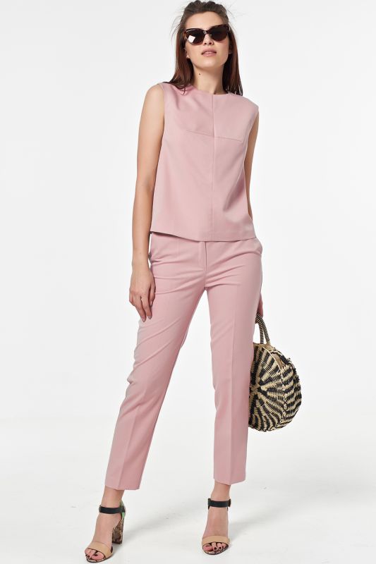 Summer pants suit with dusty rose top