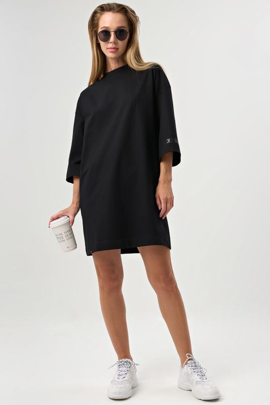 T-shirt dress with print on the arm black