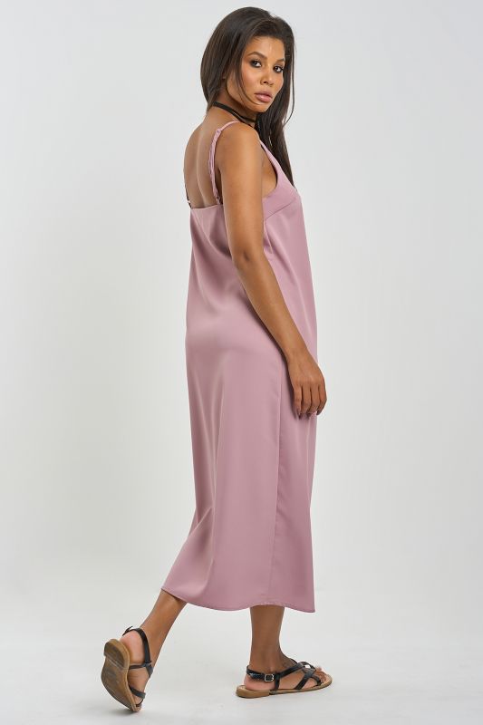 Dusty Pink Thin Straps Combo Dress