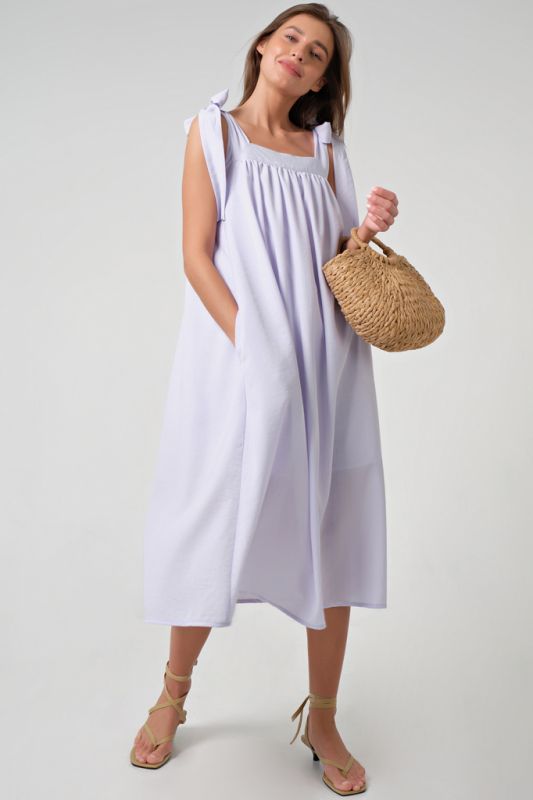 Pale lilac strappy midi dress