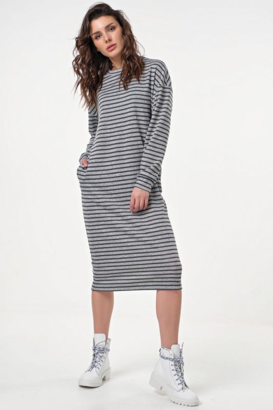 Striped sport midi dress on gray