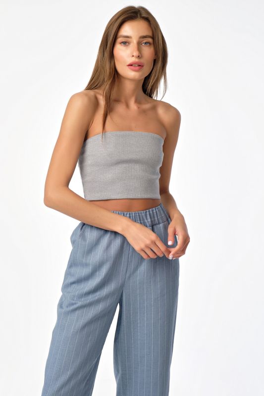 Cotton bandeau top gray