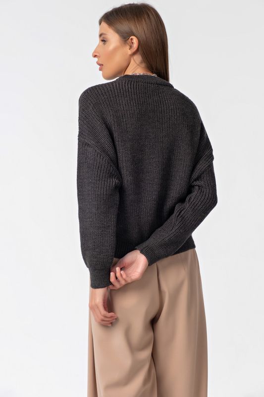 Warm black over-size knitted sweater