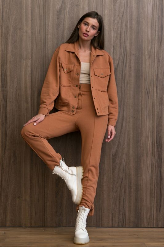 Warm pants suit from futher with fleece camel