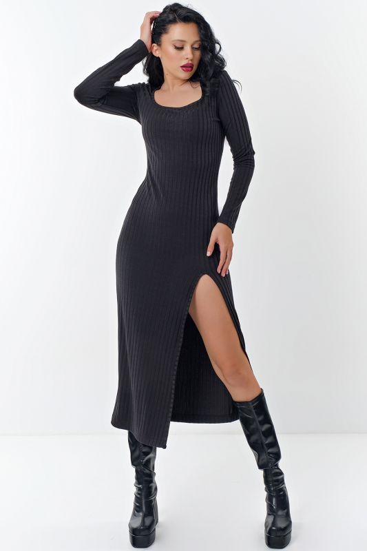 Long sleeve jersey dress black