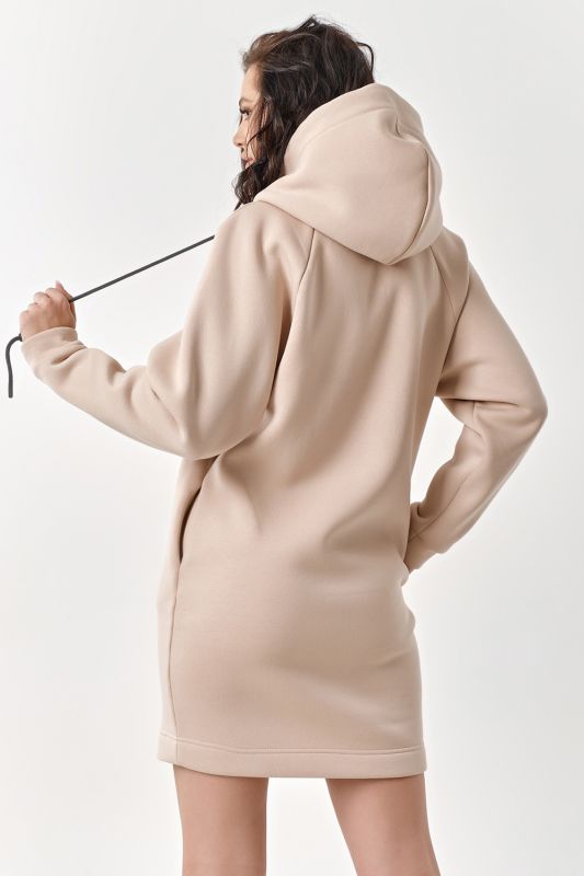 Beige fouter dress with fleece