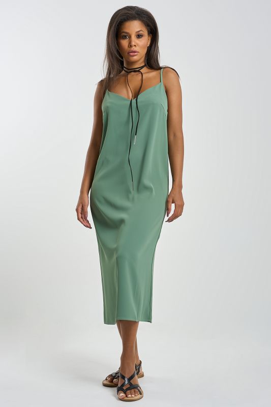 Dress-combination dress with thin khaki straps