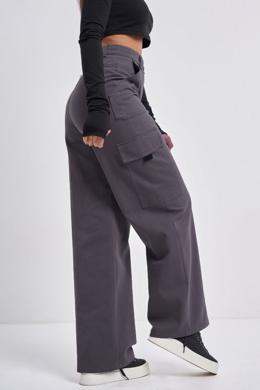 Straight cotton kargo pants graphite